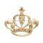 Fashion Jewelry 2017 Wholesale Gold Plated White Rhinestone Crown Brooch