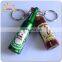 Beer shaped Led torch projector light up glow key ring chain wholesale for decoration promotion gifts