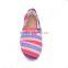 Colour mixture wholesale new model canvas flat shoes for women 2016