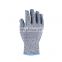 Reinforced Cow Leather on Palm HPPE Cut Resistant Gloves Thumb Crotch And Finger Tips