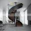 Luxury LED Solid Wood Spiral Staircase With Balustrades