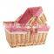 rural wind hand-woven cube wicker garden picnic storage baskets with handle 30x20x15cm