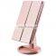 K&B portable trifold makeup table mirror 2X/3X magnification 21 led lights with touch screen