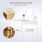 White Vanity Table with Oval Mirror/ 5 Drawers Makeup Table with Mirror Wood Dressing Table w/Cushioned Stool