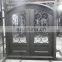 unique house entrance exterior strong frame high security arched round top tempered glass front entry wrought iron double doors