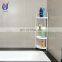 4 tier white plastic floating bathroom corner storage shelves