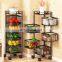 Home accessories kitchen organizer with wheels 3/4/5 tier  bathroom kitchen storage rack trolley rack