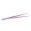 Pink nail enhancement multifunctional dual-purpose tweezers sticker alloy drill special pointed double ended tweezers with silicone press tool
