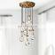 Modern Industrial Rain Drop Pendant Light Chandelier With Unique Glass Shade For Kitchen Island Living Room Bedroom Dining Room