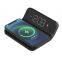 Multifunction 15W Phone Wireless charger Desktop Charge Dock Station Alarm Clock with digital Display