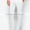 Long White Casual Chino Pants for Men Zip up