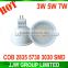 Plastic high cri>95 sharp cob gu10 led COB chip 2800k 3000k warm white 5W mr16 led spotlight ra>98 with UL CUL SAA offer