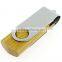 Silver metal USB wood twister Flash memory disk