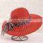 QXSH0055A Colorful staw hat with wide leopard ribbon New summer panama beach hat