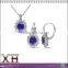 Sterling Silver Cubic Zirconia Blue and White Sapphire Jewelry Set Wholesale