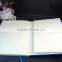 white logo printing blue pu leather A4 business notebook with paper pocket