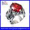 Hot Men's Titanium Ruby Ring ,316L Stinless Steel Ruby Ring