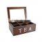 Factory supplier wooden tea set packaging storage box with dividers