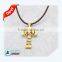Hot Men's Leather Necklace Christian With Gold Cross Pendant