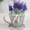 Cup and saucer Decorative metal flower pot