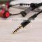Hot sell personality zipper earphone with Mic factory price
