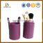 New round design cosmetics carring case leather cosmetic box