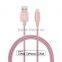 MFi certified c48 connector fashion pink fabric braided Alumimun shell seamless usb charger cable