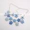 Jewelry Sets 11 Pieces Alloy Flowers Combine Inlay Resin Stones Necklace And Earring Set