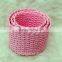 cheap paper rattan baskets, wicker rattan baskets, set of 3 -pink