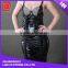 Newly design leather sequins adorned women sexy bare back evening dress