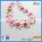 Wholesale New Style Silver Plating Clear Crystal Rhinestone Trim with Colorful Flower Plastic Pearl for Dresses