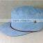 Wholesale Custom Sky denim cap, flat top captain c ap,flat top army cap