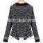 Women latest design korea fashion black jacket knitted short coat knitted sweater coats