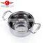 High quality 5pcs Stainless Steel Drum-shaped Soup Pot kitchen cookware with Glass Lid