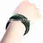 PU Leather Bracelet with Metal Snap, Hot Sale Gift Leather with Crystal Gem Decoration