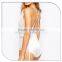 Custom Style Sexy Transparent Back Cross White Lace Bodysuit