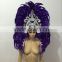 Ornate womens carnival feather headdress