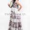 Long hawaiian maxi women dress decorated with lace