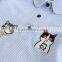 Hot sale baby girl blue and white strip cotton shirt for weekday style