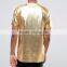 gold Custom T Shirt Printing OEM Design gold t-shirt custom