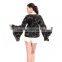 Lotus leaf sleeves design patterns back neck for fat ladies big sleeve blouse