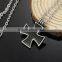 Men's Stainless Steel Black Cross Pendant Necklace Punk Biker