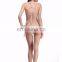 Belle 3 Pc Beautiful Trisome Bikini Set With Robe In Beige