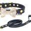 Diamond Decorated Butterfly Pet PU Collar Leather Leash Training Dog Rope Pet Neck Chain Pet Supplies