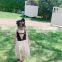 2020 New Girls Dress Backless Patchwork Sleeves Cotton Summer Girls Dresses