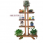 Wooden multi floor floor flower rack wooden balcony living room indoor bonsai flower rack