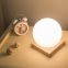 Wooden Glass LED Table Light For Bedroom Bedside Brightness Adjustable Eye Protected Reading Light US PLug Warm LED Desk Lamp
