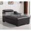 Modern Small House Luxury Black Genuine Leather Single Seat Sofa Bed