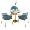 Postmodern luxury stainless steel marble coffee shop cafe restaurant chairs and tables