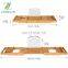 Eco-friendly Bmaboo extendable Bathtub Caddy Tray Bamboo bath Tray with Sliding Towel Holder Bath Table with Book Holder